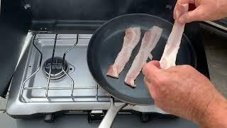 Breaking In My New Coleman Triton Stove ~ Cooking Bacon Outdoors 