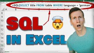 Run SQL queries in EXCEL (just like a normal Excel formula )
