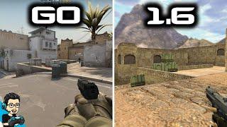 Counter Strike 1.6 v/s Global Offensive - DUST 2 - Side-by-Side Comparison (2020 Updated)