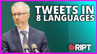 O'Gorman asked about infamous tweets in 8 languages