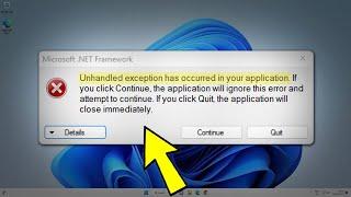 Microsoft .NET Framework Unhandled exception has occurred in your application Error - How To Fix 