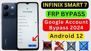 Infinix Smart 7/ 7 HD FRP Bypass Android 12 | Infinix (X6516 X6515) Google Account Unlock Without Pc