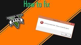 GTA 5 1.43 Problem Fix! How to fix unrecoverable fault please restart the game problem 2018
