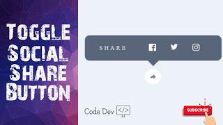 CSS Toggle Social Media Share Button Design with HTML CSS & JQUERY - [Toggle Share Button]