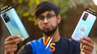 Redmi Note 11 VS infinix Zero X Neo Detailed Comparison | Display, Camera, Gaming...