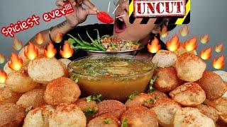 REAL UNCUT MUKBANG : SPICY PANIPURI CHALLENGE | 50 PANIPURI EATING CHALLENGE WITH SPICIEST CHILLI