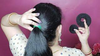 New  Hair Style Girl Simple and Easy ! hair style girl for Saree ! Cute Bun Hairstyles For Wedding