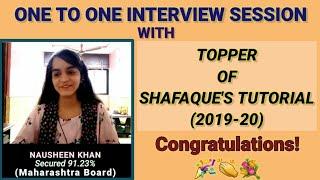 12th Std Rank #1 of Shafaque's Tutorial| One to one session is Coming soon...
