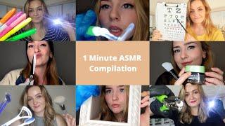 ASMR 1 minute Cranial Nerve exam, dentist, haircut, lice, spa, spit painting - collab with Keke ASMR