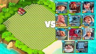 EVERY Troop vs ALL SHOCK Mine Base in Boom Beach