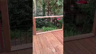 I build things, deck with hog wire railings