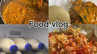 I did all these in one day /yam and egg sauce/ Tiger nut juice/ ogbono soup/