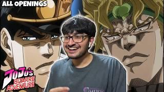 These MIGHT be the BEST OPENINGS! | FIRST TIME REACTING to ALL of JOJO's BIZARRE ADVENTURE Openings!