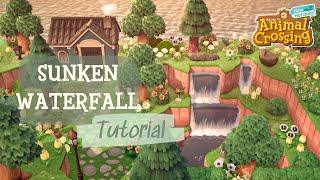 Terraforming Tutorial: Sunken Waterfall Speed Build // Animal Crossing: New Horizons