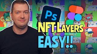 STEP BY STEP Create LAYERS for your 10,000 NFT Collection for FREE - Make NFTs in Photoshop or Figma