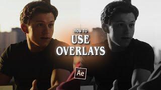 how to use overlays (black, white, green & no background) ; after effects