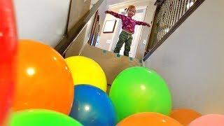 BALLOON STAIR SLIDE!!