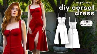 DIY COTTAGE CORE CORSET DRESS - full sewing tutorial (w/ pattern) l Juliana Corset Dress