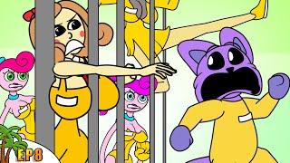 CATNAP in PRISON with Miss Delight, Mommy Long Legs Sisters and other girls (cartoon animation)