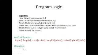 Linear Convolution of two sequence using  time domain