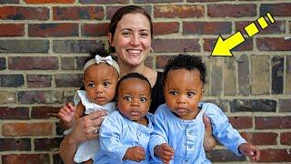 Her husband kicked her out when she gave birth to black triplets. 10 years later, something shocking