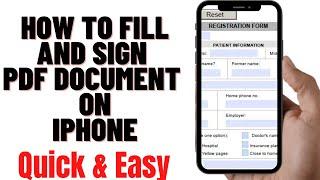 HOW TO FILL AND SIGN PDF DOCUMENT ON IPHONE 2024