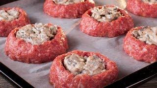 Juicy meat + fresh mushrooms = unforgettable meatballs! │ Appetizing.TV