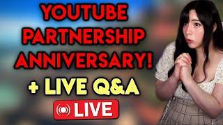 Celebrating 4 YEAR YOUTUBE PARTNER ANNIVERSARY! Live Q&A! Thank you for 22k subscribers!!