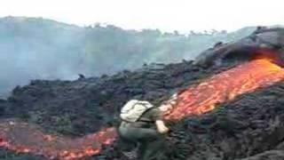 Melting marshmallow above Volcano lava