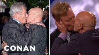 Sir Patrick Stewart Loves A Male Kiss | CONAN on TBS