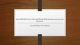Complete Course on ASP NET Core Web API  With DataAccess Layer
