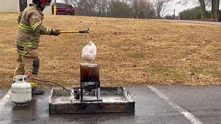 WATCH: Why you shouldn't put frozen turkey in deep fryer