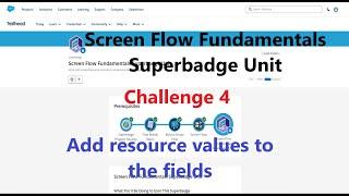 Screen Flow Fundamentals Superbadge Unit || Add resource values to the fields