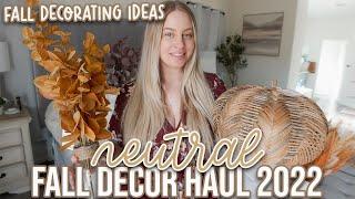 *HUGE* NEUTRAL FALL DECOR HAUL 2022 | HOBBY LOBBY, HOMEGOODS, TARGET, JOANN | FALL DECORATING IDEAS