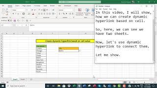 Create dynamic hyperlink in Excel based on cell value