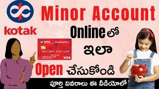 Kotak Mahindra Bank Minor Account | Kotak Bank Zero Balance Minor Saving Account Open Online Telugu