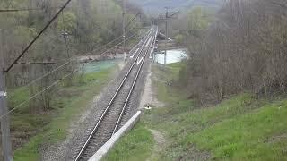 Железнодорожный мост через реку Псекупс Railway bridge over the river Psekups 河上的铁路桥 川に架かる鉄道橋 강 에 철도