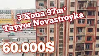 60.000$. Toshkent Parkent ko'chasi. 9 Qavatli domni 7 - qavatidan Novastroyka 3 xona 97m²