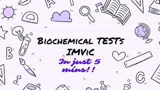 IMVIC Biochemical Tests for Bacterial Identification| Indole| Methyl Red||MR VP| Citrate Test