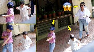 Kareena Kapoor's Son Jeh Falls Down While Running Behind Brother Taimur  Jeh & Taimur Latest Video