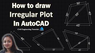 How to draw Irregular Plot Area in AutoCAD || Irregular Plot Design