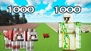 1000 Dogs Vs 1000 Iron Golems | Minecraft