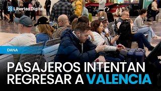 Caos entre los pasajeros que intentan regresar a Valencia para ayudar a sus familias