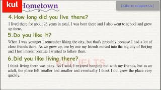 IELTS Speaking Part 1 Topic Hometown