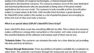 ZOPLAY UberEATS Clone Script Review