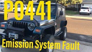 P0441 Fault Code 97-2003 JEEP Wrangler 2.5L Engine TJ XJ YJ Remove & Replace Leaky Vapor Canister