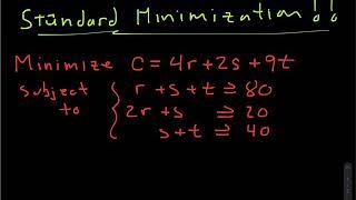 Linear Programming-Standard Minimization Example