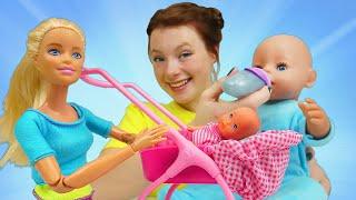 Puppen Video auf Deutsch. Barbie passt auf das Baby auf. Spielspaß mit Baby Born und Irene