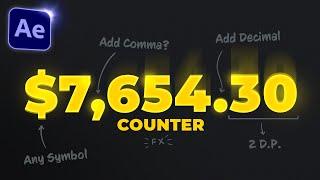 Animate Numbers in After Effects - How to add commas, decimals & symbols