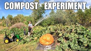 Growing a Giant Pumpkin in a Huge pile of Homemade Compost